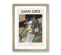 Le Livre By Juan Gris Exhibition Museum Painting Framed Wall Art Print, Ready to Hang Picture for Living Room Bedroom Home Office Décor, Oak A2 (64 x 46 cm)