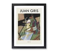 Le Livre By Juan Gris Exhibition Museum Painting Framed Wall Art Print, Ready to Hang Picture for Living Room Bedroom Home Office Décor, Black A3 (34 x 46 cm)