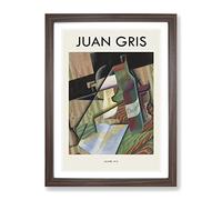 Le Livre By Juan Gris Exhibition Museum Painting Framed Wall Art Print, Ready to Hang Picture for Living Room Bedroom Home Office Décor, Walnut A2 (64 x 46 cm)