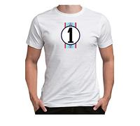 LE Mans 66 Inspired T Shirt GT40 Ken Number 1 Miles Racing Classic Movie no 1 gt Film (Medium, White)