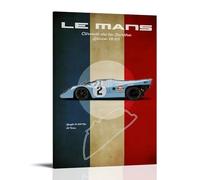 Le Mans Car Posters Canvas Print Aesthetic Wall Art Modern Home Decor for Bedroom Living Room24x36inch(60x90cm) Frame-style