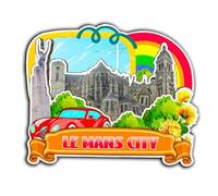 Le Mans City Pays de la Loire France Magnet Fridge Magnet Wooden 3D Landmarks Travel Collectible Souvenirs Decoration Handmade -3949