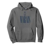Le Marais Paris France Quartier Historique Blue Print Pullover Hoodie
