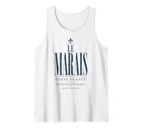 Le Marais Paris France Quartier Historique Blue Print Tank Top