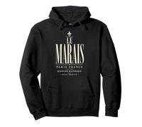 Le Marais Paris France Quartier Historique Cream Print Pullover Hoodie