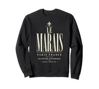 Le Marais Paris France Quartier Historique Cream Print Sweatshirt