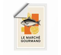 Le Marché Gourmand Vintage Unframed Wall Art Print A4 (29.7×21cm), Wall Decor for Living Room, Bedroom, Office & Home, Art Gift