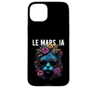 Le Mars IA Cat Wearing Sunglasses and Flowers Design Case for iPhone 15 Plus