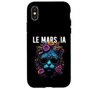 Le Mars IA Cat Wearing Sunglasses and Flowers Design Case for iPhone X/XS