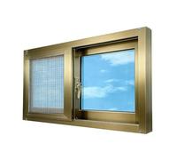 le Metal Sliding Window with Sn & Tempered s Ventilated Aluminum Design for Basement Bathroom Ga Shed & Warehouse Champagne h 28" x 16" (W 70 x H 40 cm)