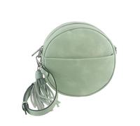 Le Miel Mini Round Tassel Charm Vegan Leather Crossbody Shoulder Sling Bag for Women, Lsd190(sage)