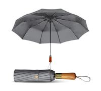 Le Monde du Parapluie - Automatic Folding Umbrella for Men - Triple Umbrella, grey, Classic
