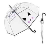 Le Monde du Parapluie - Automatic transparent bell umbrella - anti-wind - 8 fiberglass ribs - solid - cat head