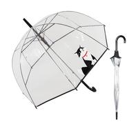 Le Monde du Parapluie - Automatic transparent bell umbrella - anti-wind - 8 fiberglass ribs - solid - Small cat