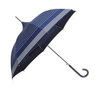 Le Monde du Parapluie - Danish Design - Long Walking Stick Umbrella for Women with a Pretty Cream Print, 58 cm, Blue