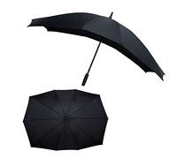 Le Monde du Parapluie FalconetW3NOIR Straight Umbrella for Two People, XXL Umbrella 140 cm Diameter, Large Umbrella with 10 Unbreakable Fibreglass Ribs - Black