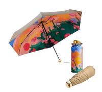 Le Monde du Parapluie - Lightweight folding umbrella with UV protection and matching bag, Floral in moonlight, Modern