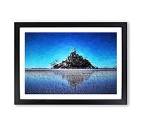 Le Mont-Saint-Michel in Normandy in Abstract Framed Print | A2 Black Framed Wall Art | Ready to Hang | Abstract Fantasy Picture | Living Room Bedroom Lounge Office