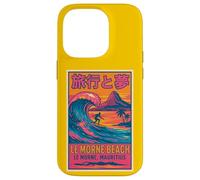 Le Morne Beach Mauritius Surfing Retro Travel Sunset Fun Art Case for iPhone 14 Pro