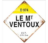 Le mt Ventoux diamond metal sign Small with corner holes. Worn rust look print. tour cycling skiing climb marker altitude road