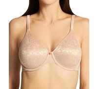Le Mystere Women's Seamless Safari Smoother Bra, Silken Full-Coverage Bra with Signature Animal Lace, Sahara, 44D