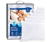 Le-Ostél Pillow Protectors 6 Pack - Ultra Soft Zipped & Hypoallergenic Quilted Pillow Protectors - Soft & Breathable Microfiber Anti Allergy Pillowcase (50 x 75 CM)