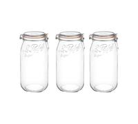 Le Parfait Super Preserve Clip Top Glass Store Jars : Pack 3 Jars 3.0 Litre size