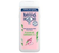 Le Petit Marseillais Shower and Bath Cream Extra Soft Cherry Blossom Organic (650 ml Bottle) - Shower Gel with 92% Natural Ingredients - pH Neutral and No Dyes