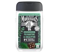 Le Petit Marseillais - Shower Gel for Men, Maritime Pine & Eucalyptus (250ml Bottle), 4-in-1 Formula for Body, Hair, Face & Beard, 92% Ingredients of Natural Origin and pH Neutral