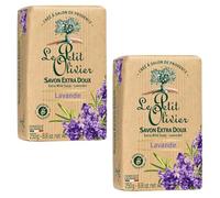 Le Petit Olivier Lavender Soap Bar 250g x 2 Enriched with Olive Oil Extra Mild for All Skin Types