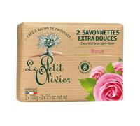 Le Petit Olivier Soap with rose and olive oil 2 x 100 grams from France