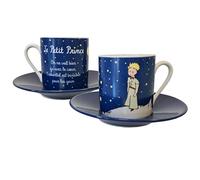 LE PETIT PRINCE 525512 Set of 2 Lpp Mugs Starry Night DS Box, Ceramic, 5 cm, 10 x 6 x 14 cm Navy Blue