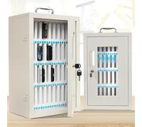 le Phone Locker with Lock and Handle Wall-Mounted Exam Cabinet with Numbered Slots - Silver 32x21x51cm 36 Slots for Classroom Use