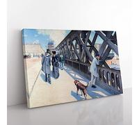 Le Pont De Leurope By Gustave Caillebotte Classic Painting Canvas Wall Art Print Ready to Hang, Framed Picture for Living Room Bedroom Home Office Décor, 60x40 cm (24x16 Inch)