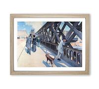 Le Pont De Leurope By Gustave Caillebotte Classic Painting Framed Print | A4 Oak Framed Wall Art | Ready to Hang | Classic Historical Picture | Living Room Bedroom Lounge Office