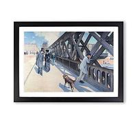 Le Pont De Leurope by Gustave Caillebotte Framed Print | A2 Black Framed Wall Art | Ready to Hang | Modern Nature Picture | Living Room Bedroom Lounge Office