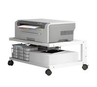 le Printer nd with 2 Shelves De Printer Cart for Fax Scanner & Files Rolling Printer Table (50x40x25cm) Perfect for Home & Office Use