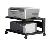 le Printer nd with Wheels 2Tier Printer Cart for Office Under De Sto for Papers Fax Scanner & Boo Black (50x40x30cm)