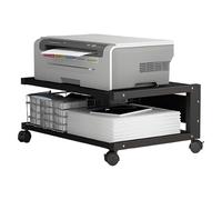 le Printer nd with Wheels 2Tier Under De Printer Cart for Printer Fax Scanner Files & Boo Versatile Black Sto Solut (50x40x25cm)