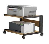 le Printer nd with Wheels 2Tier Under De Printer Cart Sturdy Rolling Table for Documents Fax Scanner & Boo Black & Brown 50x40x35cm