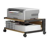 le Printer nd with Wheels 2Tier Under De Sto for Printers Fs Scanners & Boo Black & Brown Table (50x40x25cm)