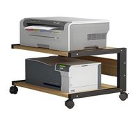 le Printer nd with Wheels 2Tier Versatile Cart for Printer Fax Scanner Files & Boo Under De Sto Solut (Black & Brown 50x40x30cm)