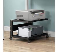 le Printer nd with Wheels - Cact 2-Tier Office Desk nizer, Under Desk Printer Table, Easy Access Sto Solut for Home Office & Copy Needs