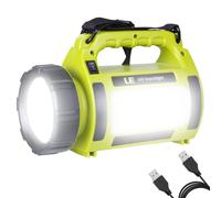 LE Rechargeable Camping Lantern, 1000 Lumen Bright LED Torch Rechargeable, 5 Modes Outdoor Searchlight with 3600mAh Power Bank, Portable Work Light for Hiking, Fishing, Power Cuts, Emergency and More