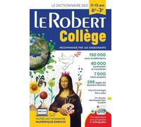 Le Robert College 2024 Bimedia: Monolingual French dictionary for college students with free coded access to the online dictionary (Le Robert Scolaire)