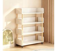 le Rolling Book Cart with Wheels - Modern & Sto Shelf for Smals Corner Bedroom Office - Library Cart (White 60cm/23.6in)