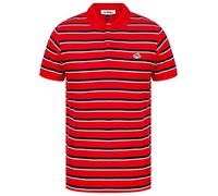 Le Shark Men's Packham Striped Pique Cotton Premium Polo Shirt - Barbados Cherry - S