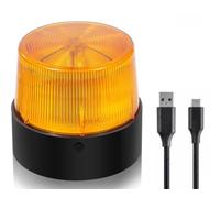 LE Sircut LE228 (Mini) - Amber USB Rechargeable LED Strobe Beacon | Selectable Rotation & Flash Modes | Strong Magnetic Base for Car • Truck • Emergency • Construction | Energy Class