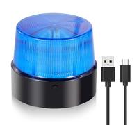 LE Sircut LE228 (Mini) - Blue LED USB Rechargeable Strobe Beacon | Selectable Rotation & Flash Modes | Strong Magnetic Base for Car • Truck • Emergency • Construction | Energy Class