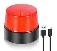 LE Sircut LE228 (Mini) - Red LED USB Rechargeable Strobe Beacon | Selectable Rotation & Flash Modes | Strong Magnetic Base for Car • Truck • Emergency • Construction | Energy Class
